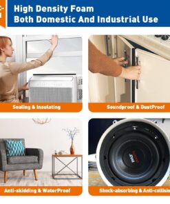 MAGZO Weather Stripping Door Seal, 3/4 Inch Wide X 3/8 Inch Thick Adhesive Foam Tape Soundproof Weatherstripping for Windows, 2 Rolls Total 13FT Black 3/4in * 3/8in * 13FT 11 81warsu8VL 1