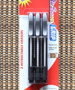 Pentel® Clic Erasers®, 5", Assorted Barrel Colors, Pack Of 3 Black / Blue 1 Pack of 3 ZE21BP3-K6 21 81wdRmN15L