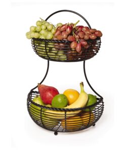 Alternative view of Gourmet Basics by Mikasa Rope 2-Tier Flatback Metal Storage Basket, black