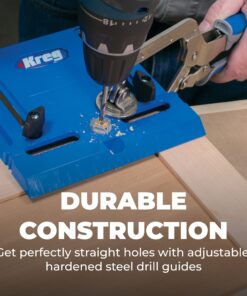 KREG KHI-Pull Cabinet Hardware Jig - for Cabinet Door Handles - Drilling Guide for Cabinet Doors - Creates Straight, Even Holes - Durable Drill Guides 41 81wg9OwPviL
