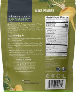 Viva Naturals Organic Maca Powder - Gelatinized Maca Powder Organic, Vegan and Kosher Peruvian Superfood - Certified USDA Organic, Gluten-Free & Non-GMO 1 Pound (Pack of 1) 27 81wgkT6bDHL