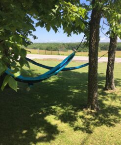 Wise Owl Outfitters Camping Hammock - Camping Essentials, Portable Hammock w/Tree Straps, Single or Double Hammock for Outside, Hiking, and Travel Blue & Grey Medium 40 81whMs wf8L