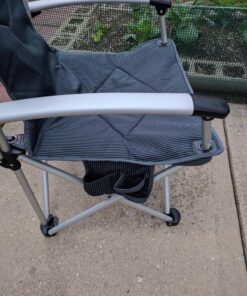 KingCamp Oversized Camping Folding Chair, High Back Heavy Duty Lumbar Support Padded Camp Chair with Cup Holder, Portable for Outdoor, Sports, Picnic Black/Mediumgrey 1 PACK 48 81wiSR13iKL