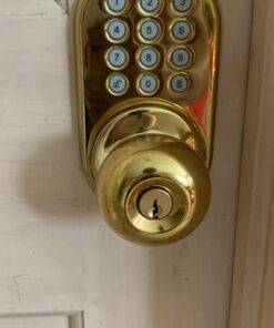 MiLocks TKK-02P Digital Door Knob Handle Lock with Electronic Keypad - Keyless Entry Smart Door Lock with Adjustable Latch Locks, Audible Tones for Interior Front Doors & More, Polished Brass 30 81wk2oa4pSL