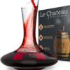 Le Chateau Red Wine Decanter - Hand Blown, Lead-Free Crystal Glass Decanter and Wine Aerator - Full Bottle (750ml) Wine Decanters and Carafes - Elegant Wine Carafe, Wine Gifts and Wine Accessories 14 81wkid53cpL