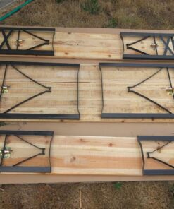 Giantex 70'' 3-Piece Portable Folding Picnic Beer Table with Seating Set Wooden Top Picnic Table for Patio Outdoor Activities Garden Use, 30'' Table Height Black(iron Frame); Wooden(tabletop & Chair Seats) 39 81wkvuiLxiL