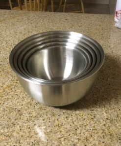X-Chef Stainless Steel Bowls with Lids, Mixing Storage Bowl Set of 5 with Measurement, Stackable & Non-slip (1, 2, 2.5, 3.5, 4.5 QT) 41 81wm3dEHxL 1