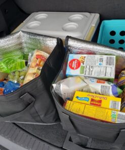 NZ home Insulated Cooler Bag and Food Warmer (XL Plus, 2 Pack) for Food Delivery & Grocery Shopping with Zippered Top, Black XL Plus 50 81wnVvLJ3EL 2