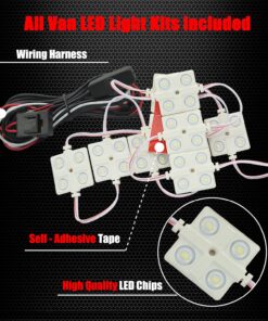 Ampper 12V 40 LEDs Interior Van Light Kits, LED Ceiling Lights with Simplified Harness Switch Fuse for Van RV Boats Caravans Trailers VW LWB and More (10 Modules, White) 25 81wnyFD9OJS