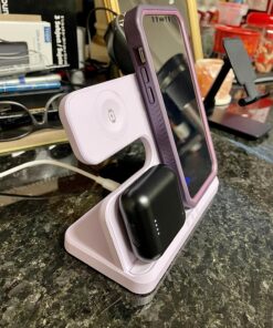 JARGOU 3 in 1 Wireless Charging Station Wireless Charger for iPhone 15 14 13 12 11 Pro Max/X/8 Charging Station for Multiple Devices for Apple Watch for AirPods 2/3/Pro/Pro 2 D-Purple 25 81wsZxsVZwL