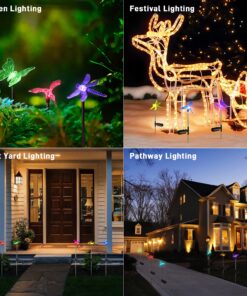 Solar Garden Lights - 3 Pack Solar Stake Light, Color Changing Solar Powered Decorative Landscape Lighting Hummingbird Butterfly Dragonfly for Outdoor Path, Yard, Lawn, Lawn, Halloween, Christmas 23 81wsmt4tpwL