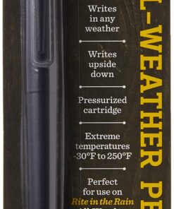 Alternative view of Rite in the Rain Weatherproof Black Metal Clicker Pen - Black Ink (No. 97) 1 Count (Pack of 1) Black Barrel / Black Ink