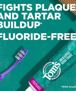 Tom's of Maine Fluoride-Free Antiplaque & Whitening Natural Toothpaste, Peppermint, 5.5 oz. (Packaging May Vary) 12 81wvWoAwu7L