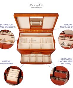 Mele & Co. Empress Wooden Jewelry Box, Ring, Necklace, and Earring Organizer 9 81wvkT5ODIL