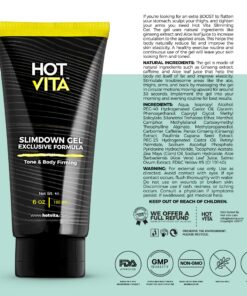 Hot Vita Slimdown Gel – Slimming Body Cream – Skin Care Product for Women – Increases Circulation with Caffeine, Ginseng Extract, Guarana Seed, Aloe Vera 6 Ounce 19 81wzRCWRH L