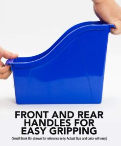 Storex Large Book Bin, Interlocking Plastic Organizer for Home, Office and Classroom, Black, 6-Pack (70109E06C) 21 81x0Cv08ZgL