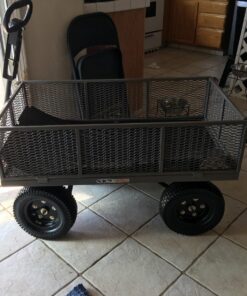 Gorilla Carts Heavy Duty Steel Dump Cart Garden Wagon w/Quick Release System, 1200 Pound Capacity, Removable Sides & Convertible Handle, Gray Finish 53 81x0U HlkL