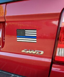Thin Blue Line Flag Decals - 3x5 in. Black White and Blue American Flag Stickers for Cars and Trucks - in Support of Police and Law Enforcement Officers (5-Pack) 5-pack 17 81x36BFQNuL