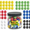My Toy House Chinese Checkers Glass Marbles. Set of 90, 15 of Each Color. Size 9/16” (14mm), with Practical Container…