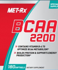 MET-Rx BCAA 2200 Amino Acid Supplement, Supports Muscle Recovery, 180 Softgels 180 Count (Pack of 1) 13 81x6885eJ8L