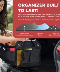 TRUNKCRATEPRO Trunk Organizer for Car, SUV, Truck | Premium Adjustable Multi Compartments Collapsible Car Trunk Organizer with Securing Straps & Non-Slip Bottom (Large Size, Black) Large 26 81x6CvHEaUL