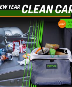 Alternative view of Drive Auto Car Trash Can - Leakproof, Hanging Garbage Bin with 20 Trash Bags and Black Adjustable Strap - Truck & Car Accessories for Men and Women - Grey with No Lid ﻿﻿2 Gallons Grey/Black