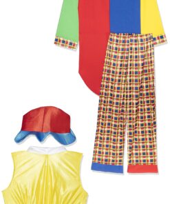 Men's Clown On The Town Costume, Blue/Red, One Size 15 81x7vYY1GL