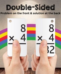 Star Right Math Flash Cards - Multiplication Flash Cards - 169 Hole Punched Math Game Flash Cards - 2 Binder Rings - for Ages 8 and Up - Multiplication Flash Cards 3rd Grade, 4th, 5th, and 6th Grades 169 Multiplication Flash Cards 23 81x8ajuYB9L