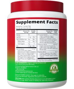 Organic Reds Superfood Powder. Best Tasting Organic Red Juice Super Food with 25+ All Natural Ingredients and Polyphenols. Vital for Max Energy and Detox. Raspberry, Elderberry, Beetroot 18 81xAXdb vRL