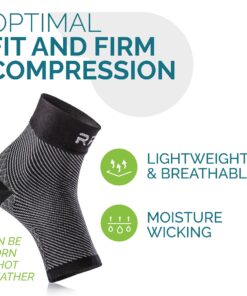Run Forever Sports Plantar Fasciitis Compression Socks | Foot & Ankle Brace for Women & Men | Toeless Ankle Compression Sleeve for Ankle Support, Plantar Fasciitis, Night Splint, Arch & Achilles Tendonitis Relief Medium Black 27 81xEHmH lAL