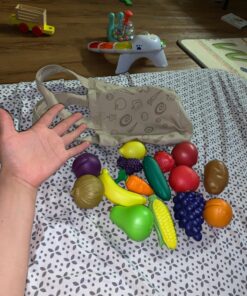 Learning Resources Fresh Picked Fruit And Veggie Tote, 17 Piece, Age 18 months+, Multicolor,8 L x 9 W in One Size 33 81xEYNGYRL