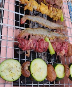 Fire Sense 60450 Yakatori Internal Grates Charcoal Chrome Cooking Grill Japanese Table BBQ Handmade Using Clay Adjustable Ventilation For Outdoor Barbecues Camping Traveling - Large - Tan 47 81xFFJkeL