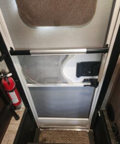 Camco Camper/RV Screen Door Cross Bar | Protects the Screen Door & Allows for Easier Exit from Travel Trailer | Adjusts from 21-5/8-Inches to 28-5/8-Inches (42183) Black Standard 29 81xG64xFV7L 1