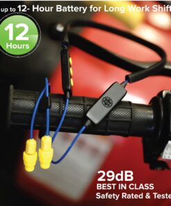 Plugfones Liberate 2.0 Wireless Bluetooth in-Ear Earplug Earbuds- 29NRR Noise Reduction Headphones with Noise Isolating Mic and Controls (Blue & Yellow) Blue/Yellow 19 81xH3tt7BaL