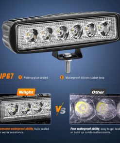 Nilight LED Light Bar 2PCS 18W 6Inch Flood LED Pods Offroad Led Work Light Driving Light Fog Light Boat Light Waterproof for SUV ATV 4WD Car Truck Golf Cart 12V 24V,2 Years Warranty 2Pcs 18W Lights 33 81xI9nY9PbL