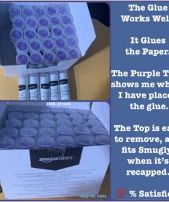 Amazon Basics Purple Washable School Glue Sticks, Dries Clear, 0.24-oz Stick, 30-Pack Small 19 81xIalGTKmL