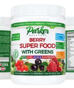 Berry Green Superfood Powder Smoothie Mix with Organic Greens & Organic Fruits, Enzymes, Probiotics, Antioxidants, Vitamins, Minerals - Alkalize & Detox - Non GMO, Vegan & Gluten Free - 240 Grams 10 81xL08At9NL
