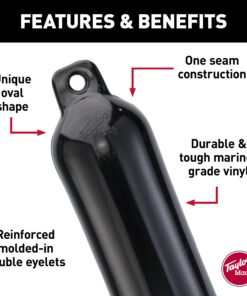 Taylor Made Products 31721 Hull Gard Inflatable Vinyl Boat Fender, 4.5 x 16 inch, Black 4.5"x 16" 10 81xLEkD9ZKL