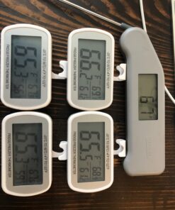 Waterproof Refrigerator Fridge Thermometer, Digital Freezer Room Thermometer, Max/Min Record Function Large LCD Screen and Magnetic Back for Kitchen, Home, Restaurants (4 Pack) 4 16 81xLLELRZjL