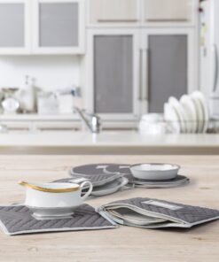 Richard's Homewares - Micro Fiber Deluxe Six Piece Accessory Storage Set - Gray (1 Pack) 1 Pack 18 81xLc269UuL