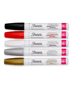 Alternative view of SHARPIE Oil-Based Paint Markers, Medium Point, Assorted & Metallic Colors, 5 Count - Great for Rock Painting