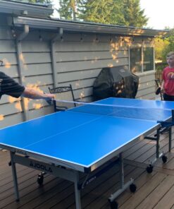 JOOLA NOVA - Outdoor Table Tennis Table with Waterproof Net Set - Quick Assembly - All Weather Aluminum Composite Outdoor Ping Pong Table - Tournament Quality - Indoor & Outdoor Compatible NOVA DX Outdoor 35 81xQwMcOpL