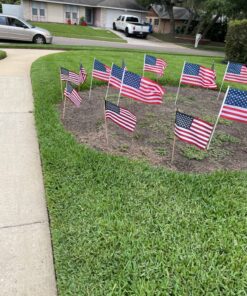 GIFTEXPRESS 12-Pack, Proudly MADE IN U.S.A. 8x12 Inch Spearhead Handheld American Stick Flags/Grave marker American Flags/USA Stick Flag (12) 34 81xSZbG eNL