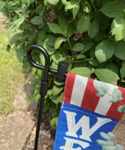 HOOSUN Garden Flag Stand, Premium Garden Flag Pole Holder Metal Powder-Coated Weather-Proof Paint with one Tiger Clip and two Spring Stoppers without flag 1 34 81xTC8YAZIL