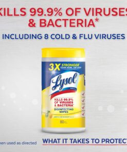 Lysol Disinfecting Wipes, Lemon & Ocean Breeze, 320ct (4x80ct), Cleaning Wipes, Cleaning Supplies, Packaging May Vary, 80 Count (Pack of 4) 80 Count (Pack of 4) 12 81xU7E2hQYL