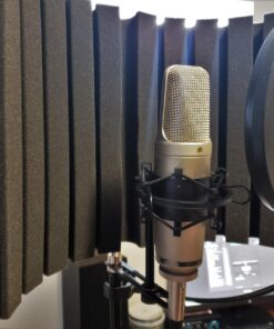 LyxPro VRI-30 Sound Absorbing and Vocal Booth Recording Microphone Isolation Shield Panel for Home Office and Studio Portable & Foldable Stand Mount Adjustable 28 81xVXX2leuL