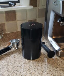 COFFEEVAC 1LB Patented Airtight Multi-use Vacuum Works as Smell Proof Ground Coffee Bean Containers. Black Cap and Body, 1.85-Liter/1.6-Quart Black Cap & Body 28 81xWL2LwUL
