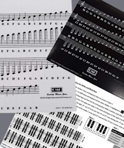 Piano and Keyboard Music Note Full Set Stickers for White and Black Keys; Transparent and Removable; Made in USA 33 81xXjUZ01NL