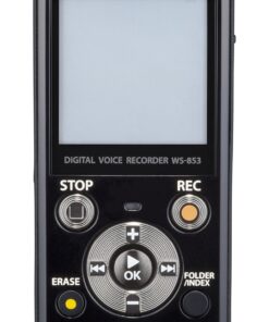 Olympus WS-853 black voice recorder with true stereo mic, 8GB, 110 hours battery life, voice balance, direct USB connection, with MP3 file format. 18 81xYR8xU1DL