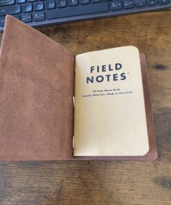 Pocket Travelers Notebook, Refillable Leather Travel Journal for Men & Women, Notebook Cover for Field Notes, Moleskine Small 3.5 x 5.5 Inches, Brown 49 81xZG9XBBL